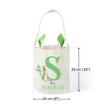 Gepersonaliseerde Schattige Konijntje Oortjes Bucket Bag met Initiaal en Naam Paasei Jacht Mandje Verjaardagsfeest Cadeau voor Kinderen
