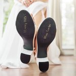 Autocollant pour Chaussures de Mariage Personnalisé avec Nom Date et Coeur Accessoires de Mariage Cadeau pour Couple