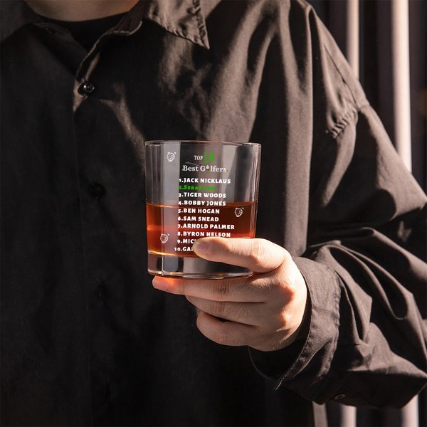 Verre à whisky personnalisé Top 10 Best Golfers 10oz Old Fashioned Whiskey Rocks Glass with Name Funny Birthday Gift for Golf Lover Whiskey Lover