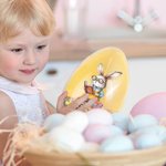 Personalisierte Multicolor niedlichen Kaninchen Karriere Ostereier mit Namen Party Gunst Osterkorb Stuffer Geschenk für Jungen Mädchen