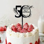 Personalized 40th 60th Happy Birthday Cake Topper with Name Cake Party Accessory Birthday Gift for Family Friend