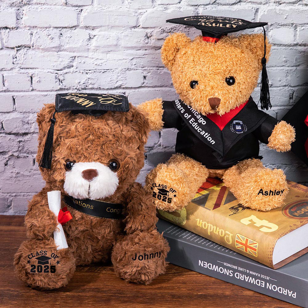 Personalized Cute Plush Teddy Bear Toy with School Badge Name and ...