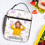 Sac à lunch isotherme personnalisé avec nom et pochette portable pour l'école, le pique-nique et l'anniversaire Cadeau d'anniversaire pour les enfants
