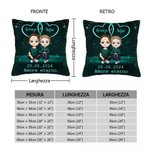 Fodera per cuscino personalizzata con cuore doppio stellato personaggio nome e data decorazione per la casa regalo di San Valentino per coppie