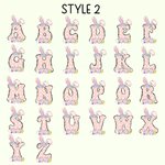 Gepersonaliseerd speels konijntje oren strik ei initiaal naam A5 spiraal notitieboek en pom puff pen set met 156 gelinieerde pagina's Verjaardag Pasen cadeau voor jongens meisjes