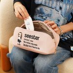 Personalized Seester Definition Cartoon Leather Wide Opening Makeup Bag with Name Portable Travel Accessories Birthday Gift for Sisters Friends