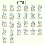 Gepersonaliseerd speels konijntje oren strik ei initiaal naam A5 spiraal notitieboek en pom puff pen set met 156 gelinieerde pagina's Verjaardag Pasen cadeau voor jongens meisjes