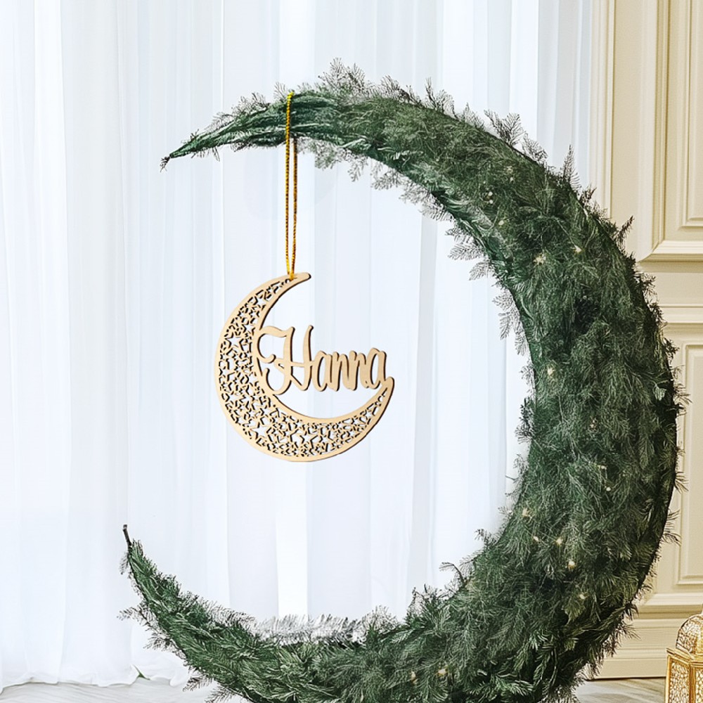 Personnalisé Miroir Étoile Lune Ornement Name Tag Eid Mubarak Ramadan Decor Islam Birthday Gift for Muslim Family Friends