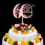 Personalized 40th 60th Happy Birthday Cake Topper with Name Cake Party Accessory Birthday Gift for Family Friend