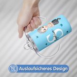 Personalisierte Mehrfarbige Schmetterling-Thermosflasche mit Cartoon-Figur Namen Initiale Deckel Henkel 355 ml Geburtstag Pflege Geschenk für Senioren
