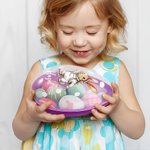 Personalisierte Multicolor niedlichen Kaninchen Karriere Ostereier mit Namen Party Gunst Osterkorb Stuffer Geschenk für Jungen Mädchen