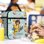 Sac à lunch isotherme personnalisé avec nom et pochette portable pour l'école, le pique-nique et l'anniversaire Cadeau d'anniversaire pour les enfants