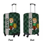 Personalized Y2K Cartoon Character 18-32 Inches Plaid Luggage Cover with Name Travel Accessories Birthday Gift for Men Women