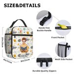 Sac à lunch isotherme personnalisé avec nom et pochette portable pour l'école, le pique-nique et l'anniversaire Cadeau d'anniversaire pour les enfants