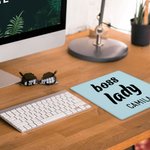 Personalisierte Boss Lady Anti-Rutsch-Mauspad mit Namen Computer-Zubehör Büro Geburtstag Geschenk für Freund Familie Kollege