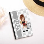 Personalizzato Y2K Cartoon Character Portapassaporto in pelle PU con nome e slot per carte da viaggio Regalo di compleanno essenziale per uomini e donne