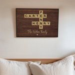 Personalized Family Crossword Puzzle Art Canvas Poster Framed Frameless Painting with Name and Title Home Decor Housewarming Gift for Family Friends