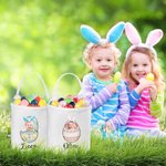 Personalized Photo Craked Broken Eggshell Bow Easter Egg Basket with Name Easter Party Birthday Gift for Boys Girls