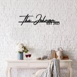 Personalised Family Name Established Metal Sign Wall Decor for Wedding Anniversary Housewarming Gift