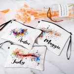 Personalised Sheet Music Notes Cosmetic Bags with Name and Wrist Strap Birthday Gift for Music Lover Teacher