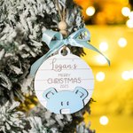 Ornamento di legno personalizzato per il primo Natale del bambino con nome Regalo di Natale Regalo per il nuovo bambino