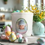Personalized Photo Craked Broken Eggshell Bow Easter Egg Basket with Name Easter Party Birthday Gift for Boys Girls