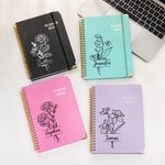Henkilökohtainen linja syntymä kukka nimi 2025 Planner A5 Notebook viikoittain kuukausittain suunnittelu sivut ja välilehdet uusi vuosi syntymäpäivälahja kollegoille ystävät