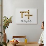 Personalized Family Crossword Puzzle Art Canvas Poster Framed Frameless Painting with Name and Title Home Decor Housewarming Gift for Family Friends