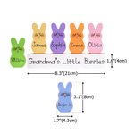 Personalized 1-15 Easter Bunnies Family Wooden Block Set with Name Colorful Blushing Bunny Home Decoration Easter Gift for Mom Grandma