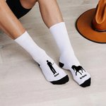 Calzini morbidi a metà polpaccio con nome, regalo di compleanno e anniversario per gli amanti del cavallo equestre