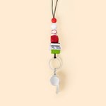 Personalized Basketball Volleyball  Beaded Sports Lanyard with Name and Whistle Back to School Appreciation Gift for Gym Teacher Coach Sports Lover