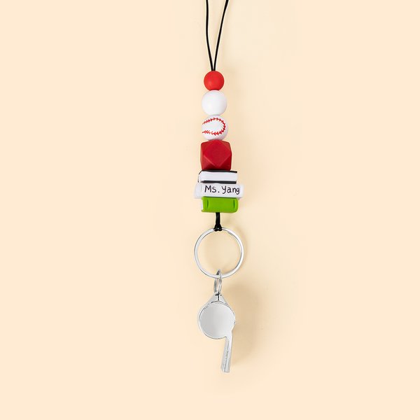 Cordon personnalisé de basket-ball, volley-ball et sport avec nom et sifflet Cadeau de remerciement pour professeur de gymnastique, entraîneur et amoureux du sport