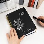 Personalized Complex Lines Birth Flower 2025 A5 Calendar Planner Notebook with Name Birthday Graduation Gift for Colleagues Friends