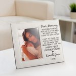Personalized Leather Picture Frame with Engraved Name and Year from Baby First Mother Day Gift for New Mom