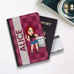 Personalizzato Y2K Cartoon Character Portapassaporto in pelle PU con nome e slot per carte da viaggio Regalo di compleanno essenziale per uomini e donne