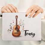 Gepersonaliseerd muziekinstrument cosmetisch tasje met naam en polsbandje verjaardagscadeau voor muzikant muziekliefhebber