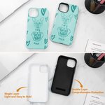 Personalised 1-4 Pet Portrait Photos Double-layer Phone Case for iPhone Samsung with Name Birthday Gift for Dog Cat Pet Lovers