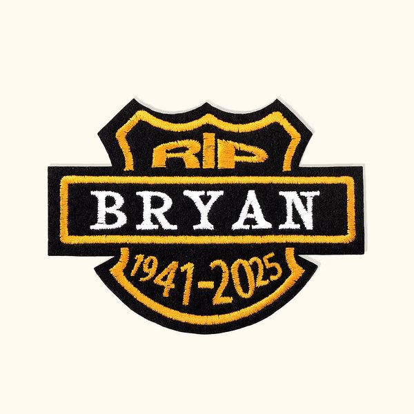 Escudo conmemorativo bordado personalizado con nombre y año para chaquetas de cuero chalecos sudaderas amigos entusiastas de las locomotoras