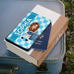 Personalizzato Y2K Cartoon Character Portapassaporto in pelle PU con nome e slot per carte da viaggio Regalo di compleanno essenziale per uomini e donne