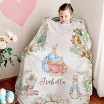 Personalisierte Oster Peter Hase Weiche Decke mit Namen Kuschelig Ostern Haus Deko Geburtstag Babyparty Geschenk für Neugeborene Kinder