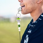 Personalized Basketball Volleyball  Beaded Sports Lanyard with Name and Whistle Back to School Appreciation Gift for Gym Teacher Coach Sports Lover