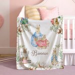 Personalisierte Oster Peter Hase Weiche Decke mit Namen Kuschelig Ostern Haus Deko Geburtstag Babyparty Geschenk für Neugeborene Kinder