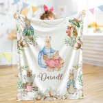 Personalisierte Oster Peter Hase Weiche Decke mit Namen Kuschelig Ostern Haus Deko Geburtstag Babyparty Geschenk für Neugeborene Kinder