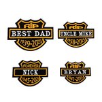 Escudo conmemorativo bordado personalizado con nombre y año para chaquetas de cuero chalecos sudaderas amigos entusiastas de las locomotoras