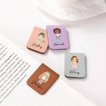 Personalized Cute Cartoon Girl Magnetic Bookmark Clip with Name Easter Birthday Gift for Book Lover Bookworm