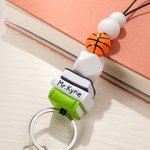 Personalized Basketball Volleyball  Beaded Sports Lanyard with Name and Whistle Back to School Appreciation Gift for Gym Teacher Coach Sports Lover
