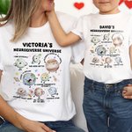 Personalized Autism Awareness Neurodiverse Universe 100% Cotton T-shirt with Name World Autism Day Birthday Care Gift for Autism Sped Teacher