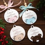 Ornamento di legno personalizzato per il primo Natale del bambino con nome Regalo di Natale Regalo per il nuovo bambino