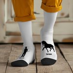 Calzini morbidi a metà polpaccio con nome, regalo di compleanno e anniversario per gli amanti del cavallo equestre