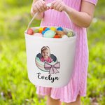 Personalized Photo Craked Broken Eggshell Bow Easter Egg Basket with Name Easter Party Birthday Gift for Boys Girls